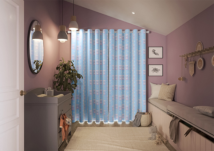 Little Bear, Blue Cotton - Made to Measure Curtains - Image 15